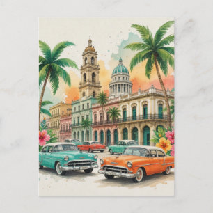 Reise nach Kuba - Grüße aus Havanna Vintage Postkarte