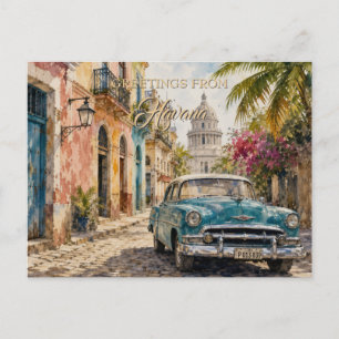Reise nach Kuba - Grüße aus Havanna Vintage Postkarte