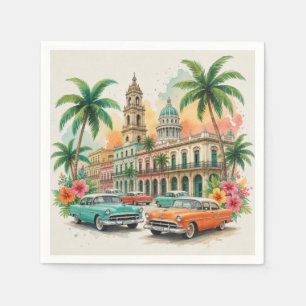 Reise nach Kuba - Grüße aus Havanna Vintage Serviette