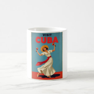Reise nach Kuba Retro Kubanische Tänzerin und Mara Kaffeetasse
