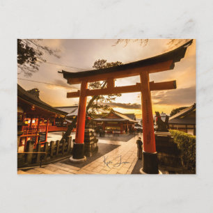 Reise nach Kyoto Japan Tempel Fotografie im Vintag Postkarte