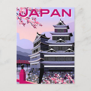 Reise nach Kyoto Japan Tempel Fotografie im Vintag Postkarte