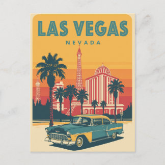 Reise nach Las Vegas Nevada im Vintage-Stil Postkarte