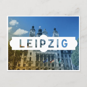 Reise nach Leipzig Deutschland im Vintage-Stil aus Postkarte