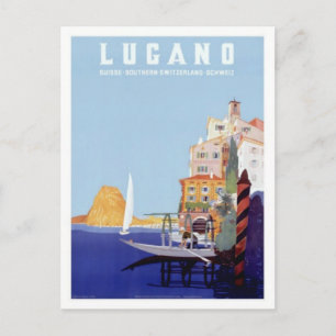 Reise nach Lugano, Schweiz Vintage Postkarte