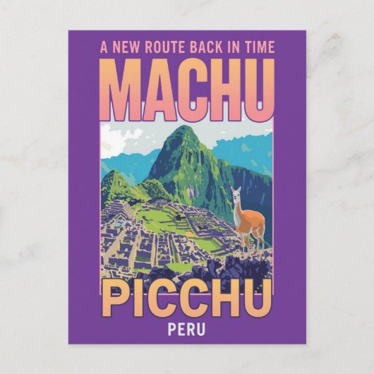Reise nach Machu Picchu Peru Vintage Postkarte (Vorderseite)