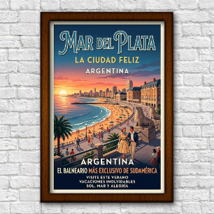 Reise nach Mar del Plata, Argentinien in den 1960e Poster