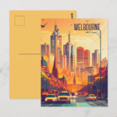 Reise nach Melbourne Postkarte (Vorne/Hinten)