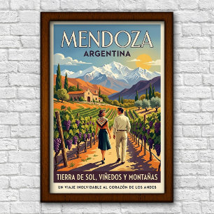 Reise nach Mendoza, Argentinien in den 1960er Jahr Poster