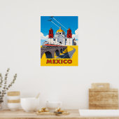 Reise nach Mexiko im Vintage-Stil Poster (Küche)
