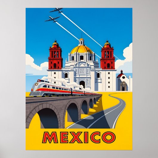 Reise nach Mexiko im Vintage-Stil Poster (Vorne)