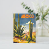 Reise nach Mexiko im Vintage-Stil Postkarte (Stehend Vorderseite)