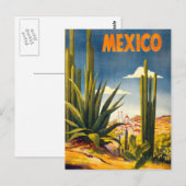 Reise nach Mexiko im Vintage-Stil Postkarte (Vorne/Hinten)