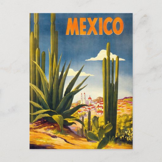 Reise nach Mexiko im Vintage-Stil Postkarte (Vorderseite)