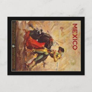 Reise nach Mexiko Vintage Stierkampf Matador Postkarte
