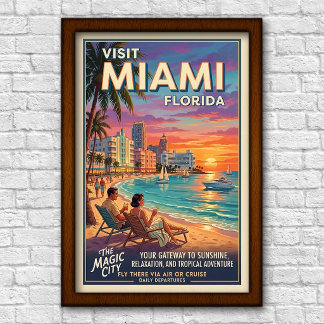Reise nach Miami, Florida, in den 1960er Jahren Poster