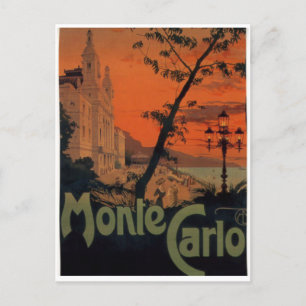 Reise nach Monte Carlo in den 1930er Jahren Postkarte