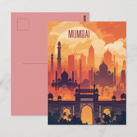Reise nach Mumbai Postkarte (Vorne/Hinten)