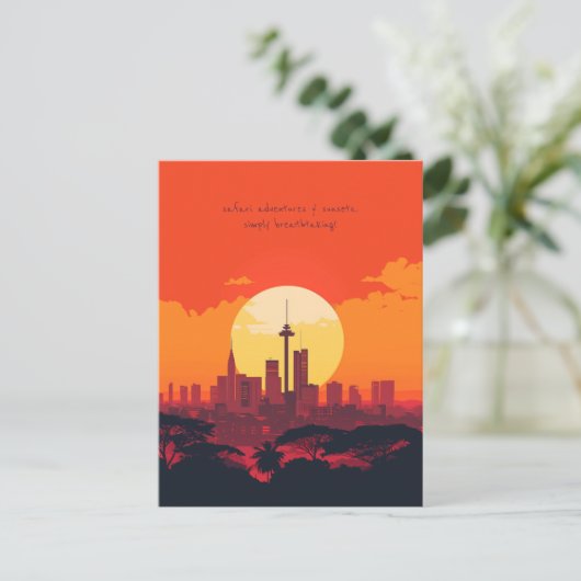 Reise nach Nairobi Postkarte (Stehend Vorderseite)