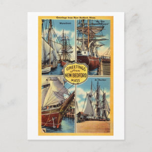 Reise nach New Bedford, Massachusetts, im Vintage- Postkarte