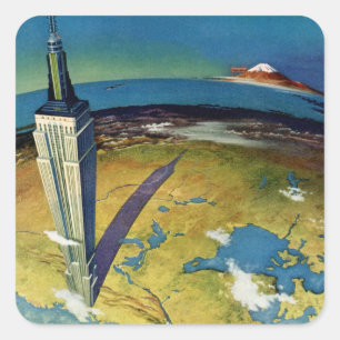 Reise nach New York City Empire State Building im  Quadratischer Aufkleber