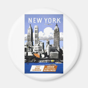 Reise nach New York City im Vintage-Stil Magnet