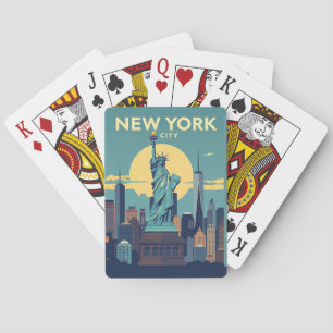 Reise nach New York City Statue of Liberty Vintage Spielkarten