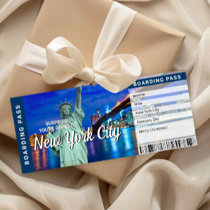 Reise nach New York City Überraschung Bordkarte Einladung