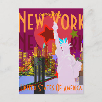 Reise nach New York im Vintage-Stil Postkarte