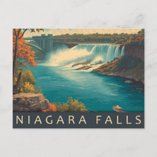 Reise nach Niagara Falls im Vintage-Stil Postkarte