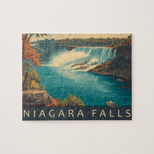 Reise nach Niagara Falls im Vintage-Stil Puzzle
