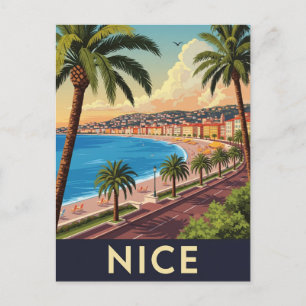 Reise nach Nizza Frankreich Vintage Postkarte