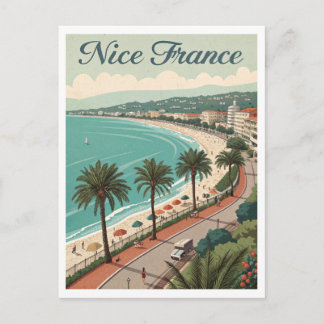 Reise nach Nizza Frankreich Vintage Postkarte