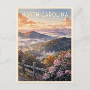 Reise nach North Carolina USA im Vintage-Stil Postkarte