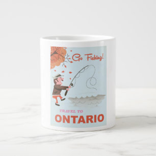 Reise nach Ontario Retro-Angelfoto Urlaub. Jumbo-Tasse