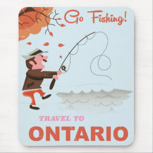 Reise nach Ontario Retro-Angelfoto Urlaub. Mousepad