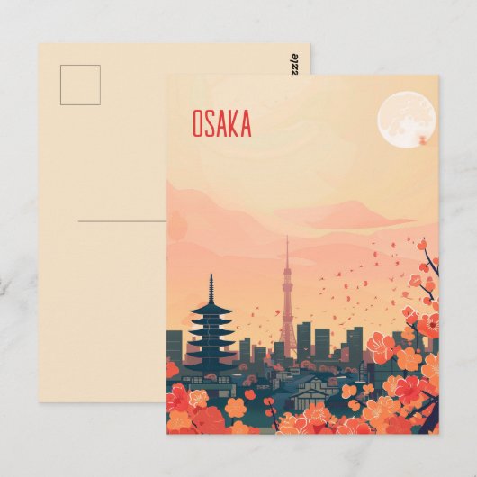 Reise nach Osaka Postkarte (Vorne/Hinten)