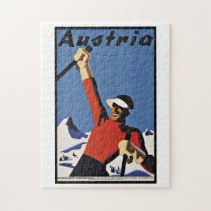 Reise nach Österreich Skifahren Vintage Puzzle