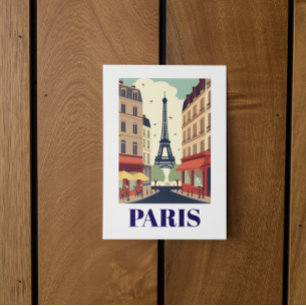 Reise nach Paris Eiffelturm Blick Vintage Postkarte