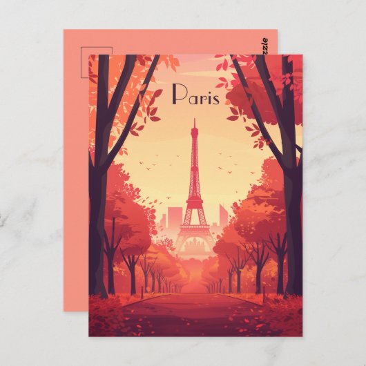 Reise nach Paris Postkarte (Vorne/Hinten)