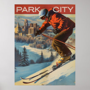 Reise nach Park City im Vintage-Stil Poster
