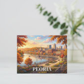 Reise nach Peoria Illinois Postkarte (Stehend Vorderseite)
