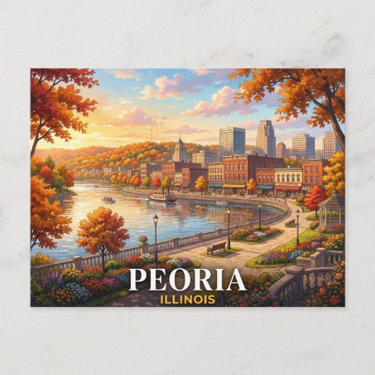 Reise nach Peoria Illinois Postkarte (Vorderseite)