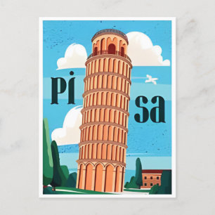 Reise nach Pisa im Vintage-Stil Retro Postkarte