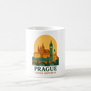 Reise nach Prag Tschechien Retro Kaffeetasse