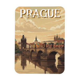 Reise nach Prager Burg und Karlsbrücke Magnet