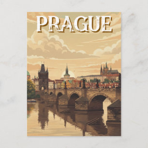 Reise nach Prager Burg und Karlsbrücke Postkarte