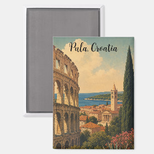 Reise nach Pula Kroatien Istrien Europa Vintage Magnet