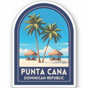 Reise nach Punta Cana Dominikanische Republik Retr Aufkleber