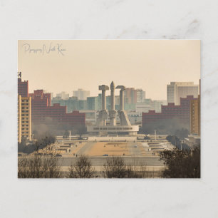 Reise nach Pyongyang Nordkorea im Vintage-Stil Url Postkarte